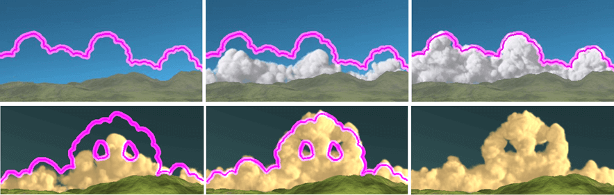 図９：雲のシミュレーションの制御例